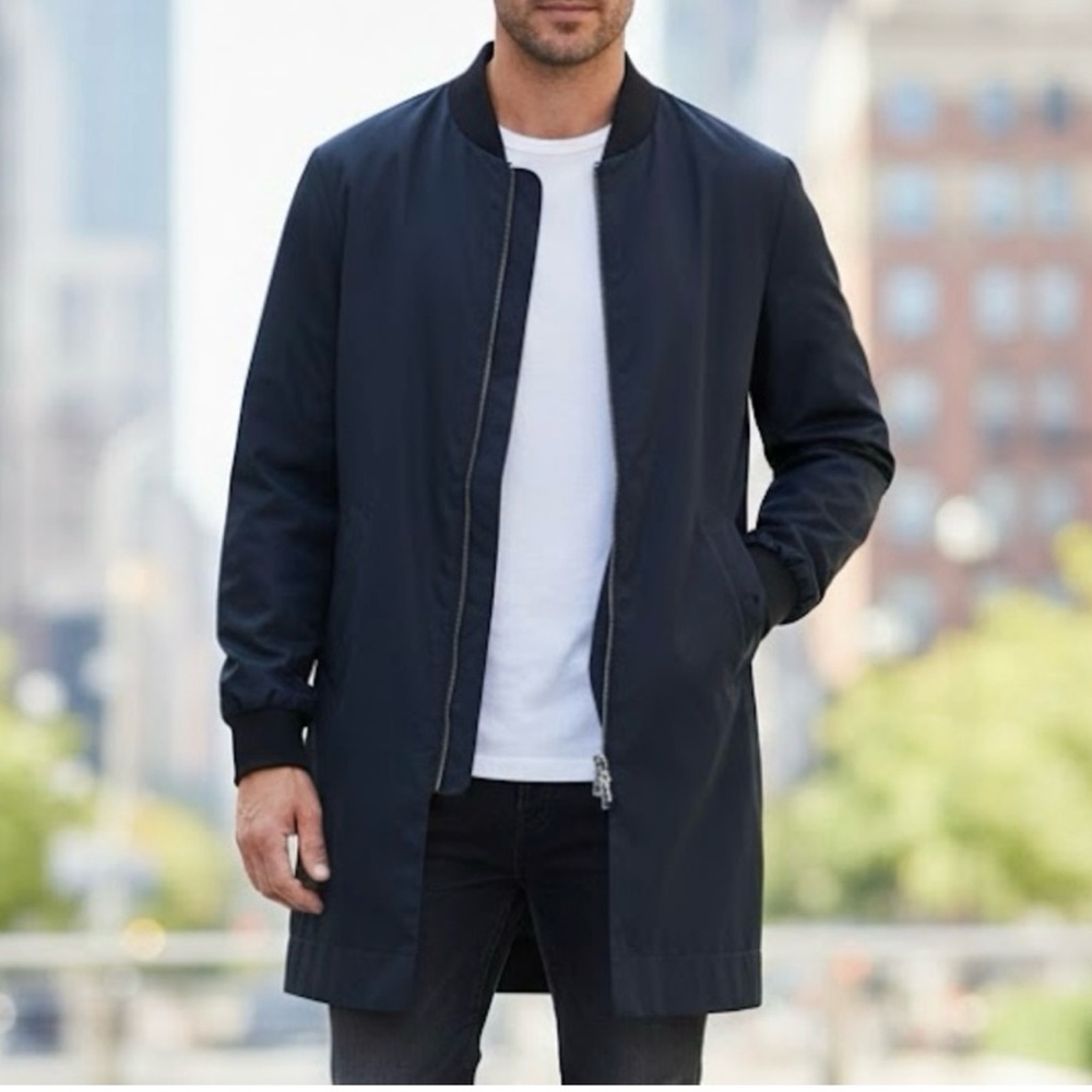 Zara men’s Long Line Baseball jacket